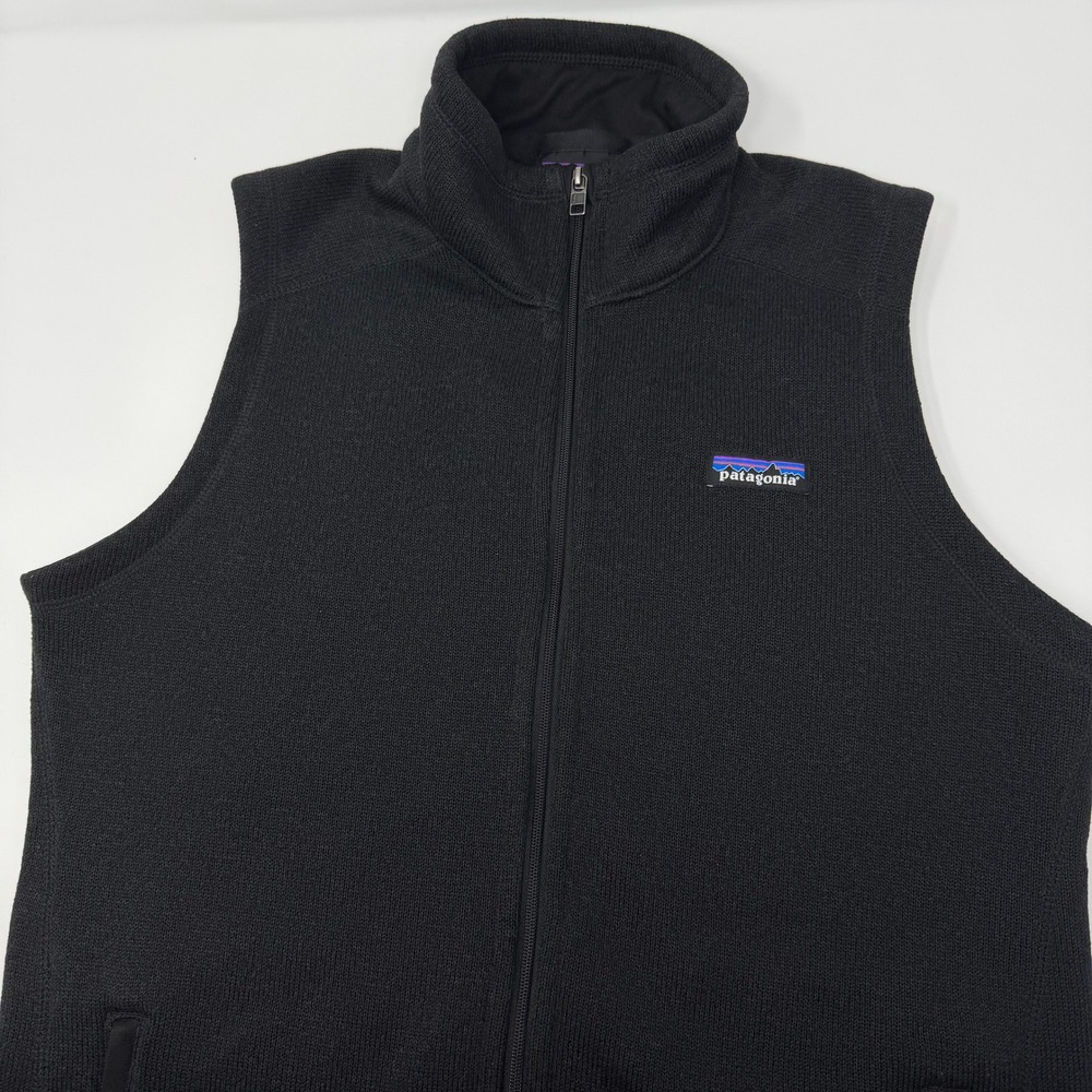 Patagonia Better Sweater Vest Black Womens Size Large Full Zip Fleece